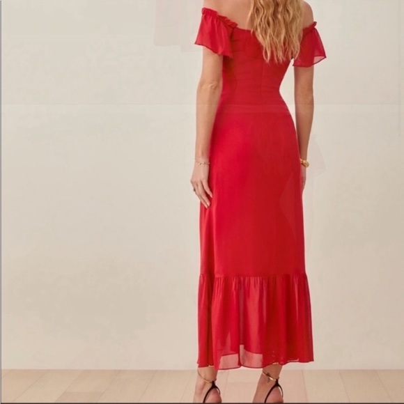 NWT Reformation Butterfly Dress Cherry - Picture 2 of 6